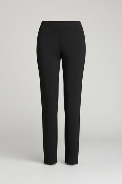 Pantalon Noir Slim Élastique Taille Haute Femme - Polyester - vue 3