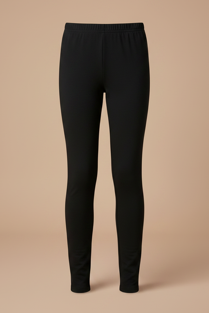 Pantalon Noir Fille Coton Élastique Slim Uni - vue 3
