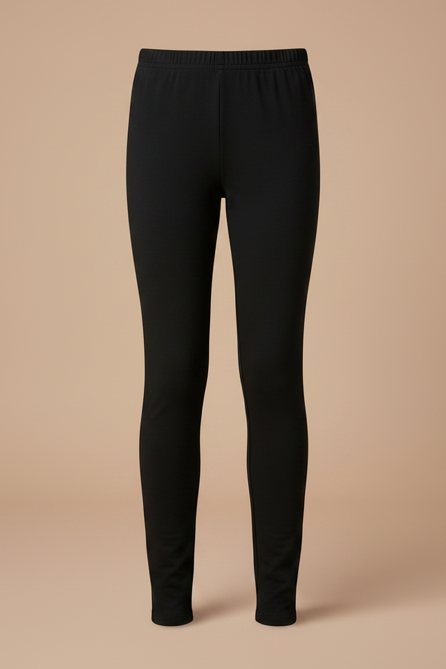 Pantalon Noir Fille Coton Élastique Slim Uni - vue 3