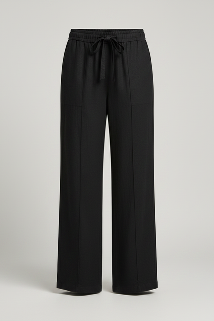 Pantalon Noir En Toile Femme - vue 3