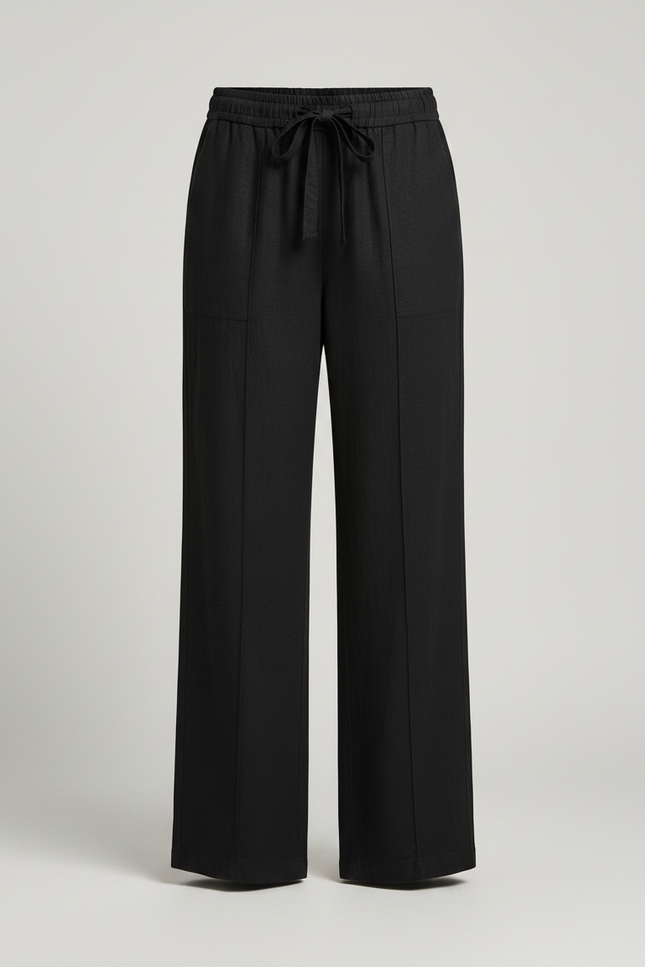 Pantalon Noir En Toile Femme - vue 3