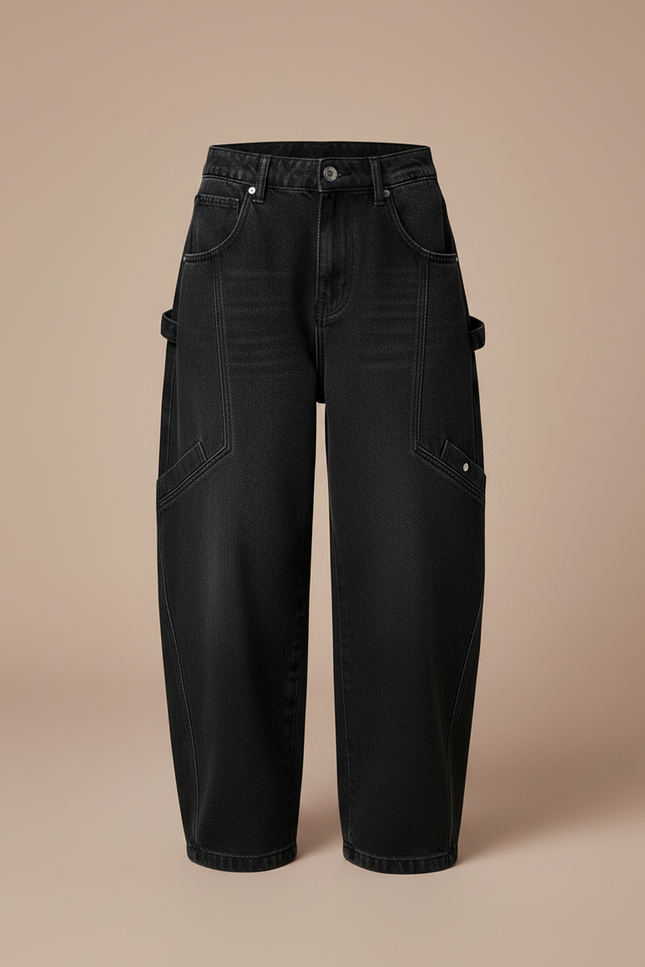 Pantalon Noir Ample Décontracté Enfant Garçon - Jean - vue 3