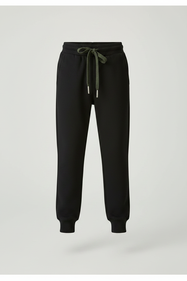 Pantalon Noir Molletonné Cordon Décontracté Enfant - vue 3