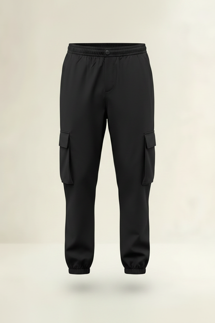 Pantalon Noir Cargo Homme Jogging Décontracté Coton - Polyester - vue 3