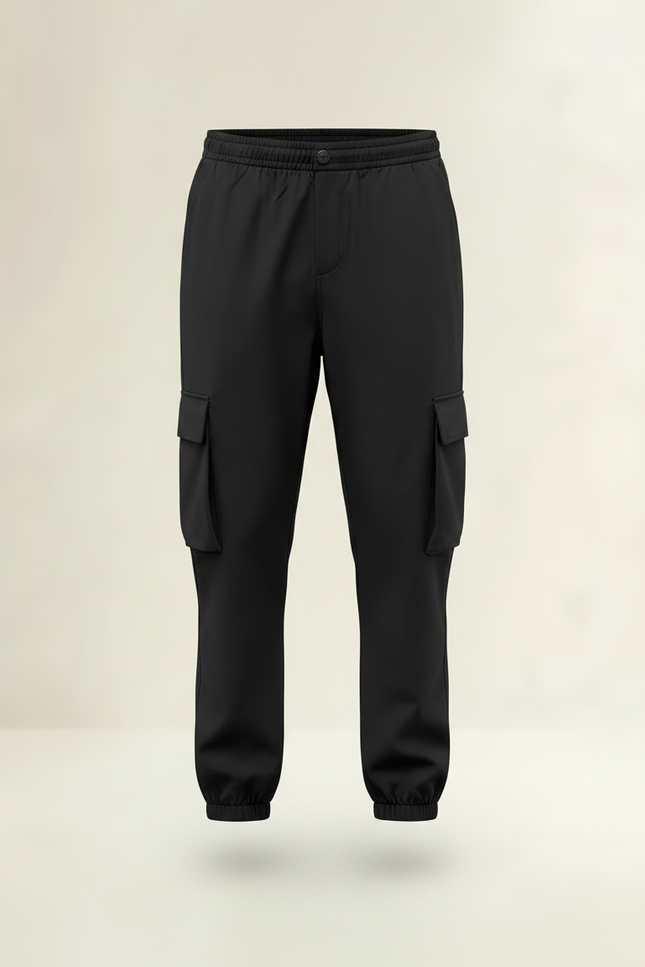 Pantalon Noir Cargo Homme Jogging Décontracté Coton - Polyester - vue 3