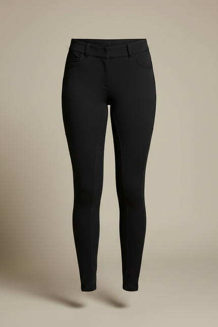 Pantalon Noir Équitation Ajusté Poches Téléphone Femme - Maille - vue 3