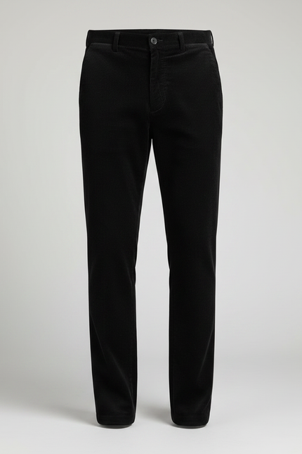 Pantalon Noir Droit Côtelé Épais Chaud Homme - Cordé - vue 3