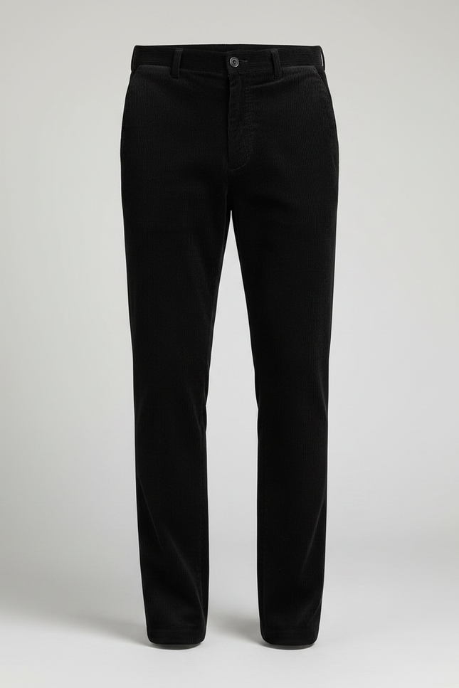 Pantalon Noir Droit Côtelé Épais Chaud Homme - Cordé - vue 3