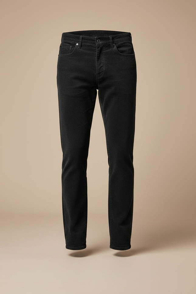 Pantalon Noir Côtelé Homme Slim Stretch Hiver - Cordé - vue 3