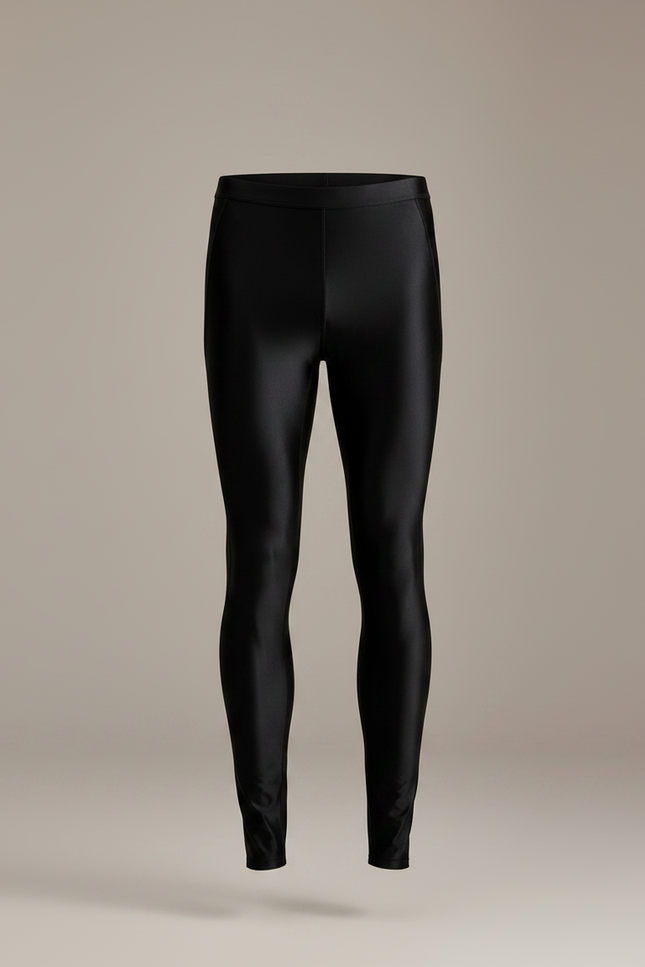 Pantalon Noir Brillant Ajusté Homme Sport Yoga - Simili cuir - vue 3