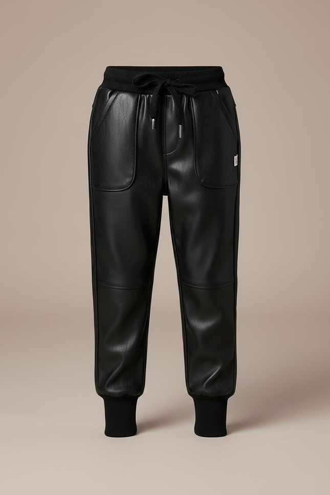 Pantalon Ciré Noir - Simili cuir - vue 3
