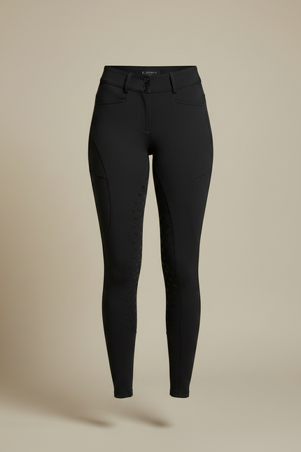 Pantalon Noir Équitation Taille Haute Silicone Adhérent Femme - Polyester - vue 3
