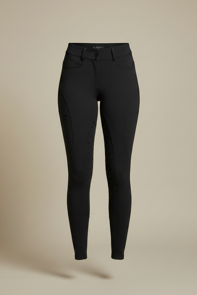 Pantalon Noir Équitation Taille Haute Silicone Adhérent Femme - Polyester - vue 3