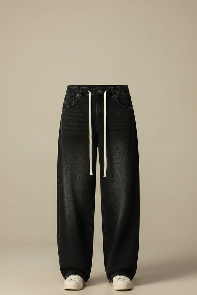 Pantalon Noir Homme Ample Décontracté Denim - Jean - vue 3