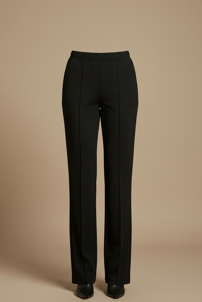 Pantalon Noir Droit Fluide Élégant Femme - Polyester - vue 3