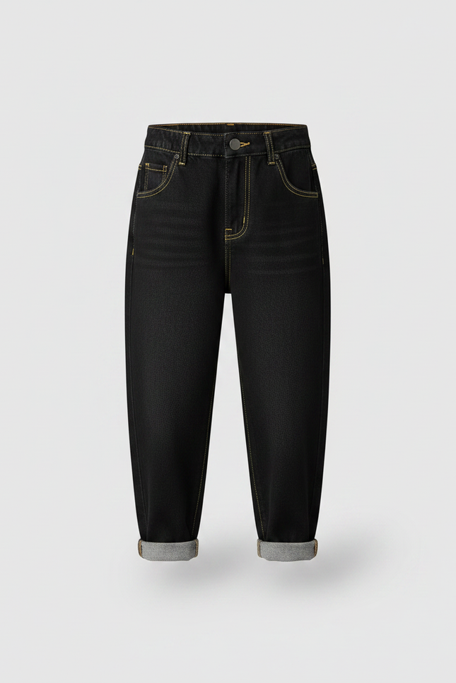 Pantalon Noir Ample Décontracté En Denim Enfant - Jean - vue 3