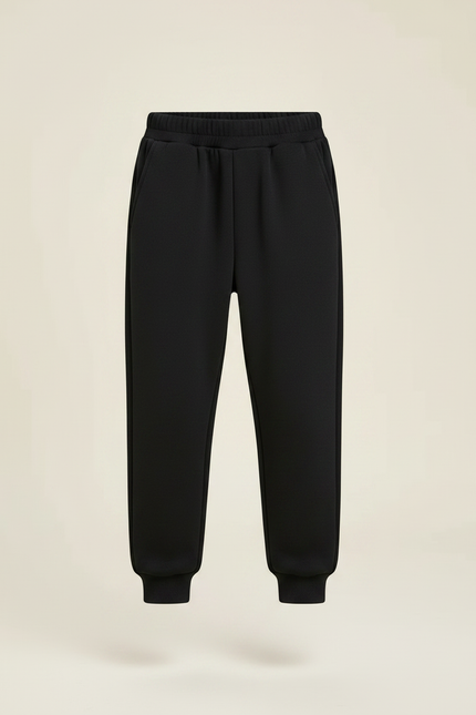 Pantalon Noir Molletonné Confortable Enfant Décontracté Sport - vue 3