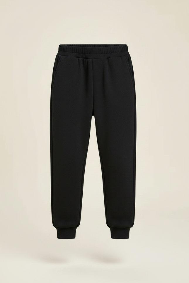 Pantalon Noir Molletonné Confortable Enfant Décontracté Sport - vue 3