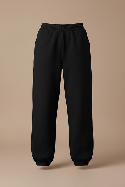 Pantalon Coton Noir Femme - Molleton - vue 3