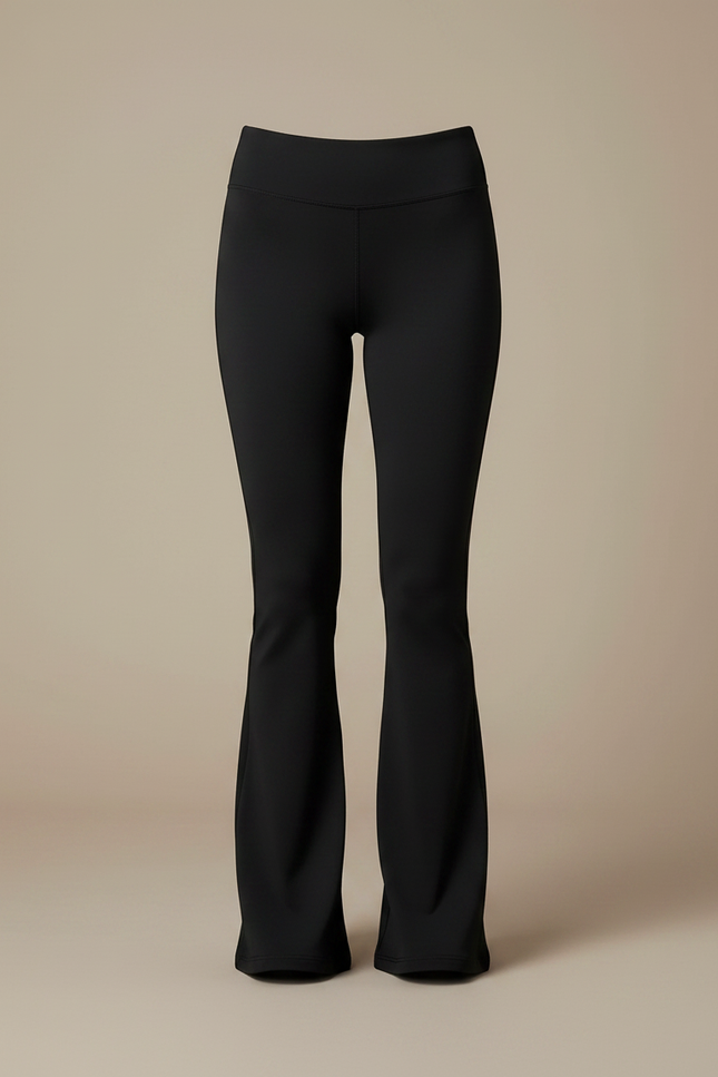 Pantalon Noir Flare Taille Haute Évasé Fluide - Polyester - vue 3