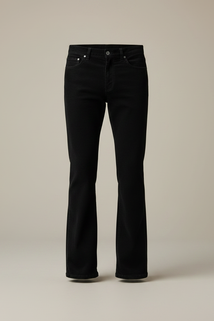 Pantalon Noir Bootcut Homme - Cordé - vue 3
