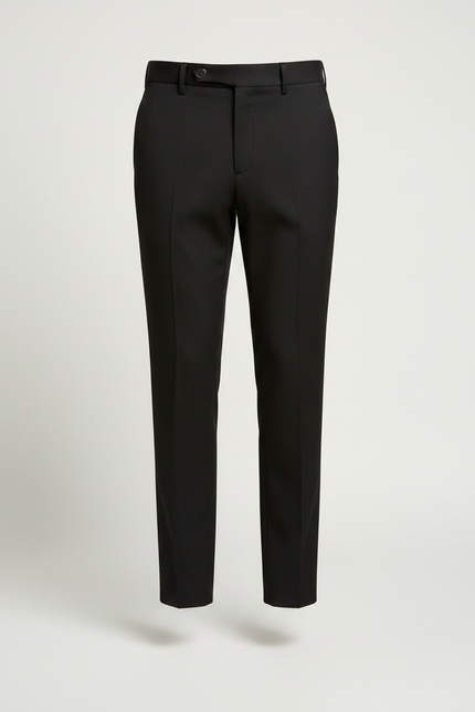 Pantalon Noir Homme Ajusté Élégant Habillé Formel - Gabardine - vue 3