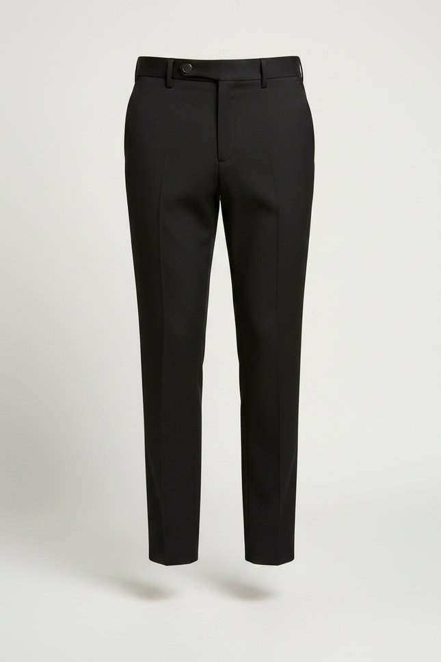 Pantalon Noir Homme Ajusté Élégant Habillé Formel - Gabardine - vue 3