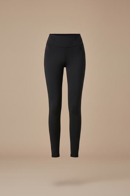 Pantalon Noir Femme Confortable Doublé Chaud Élastique Slim - Polyester - vue 3