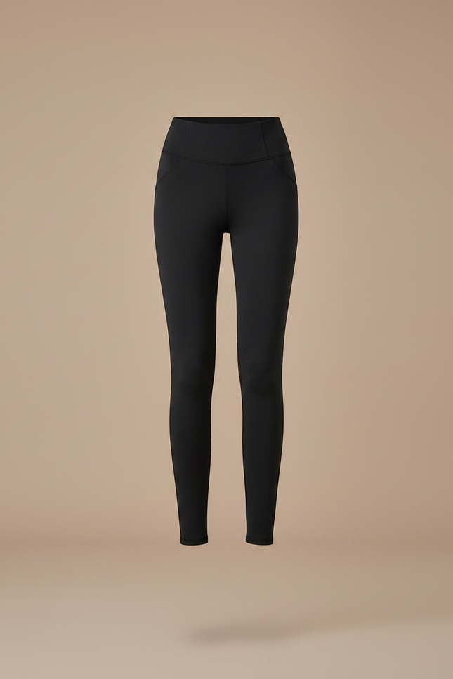 Pantalon Noir Femme Confortable Doublé Chaud Élastique Slim - Polyester - vue 3