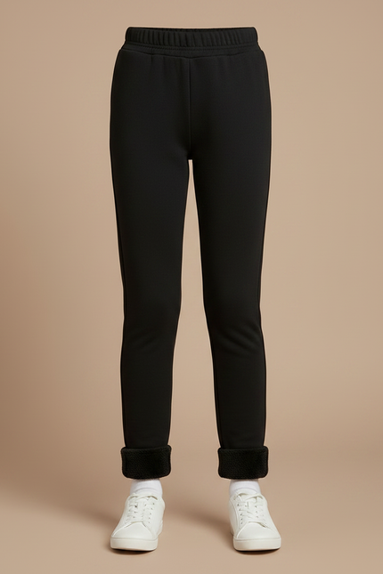 Pantalon Noir Fille Chaud Doux Hiver - Molleton - vue 3