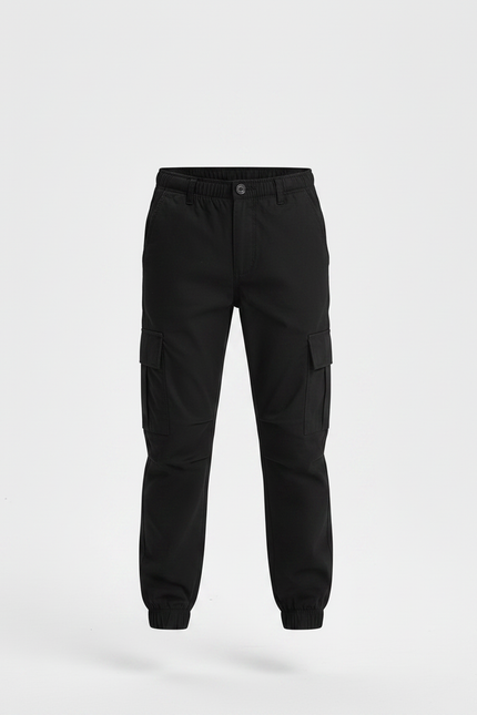 Pantalon Noir Cargo Jogging Coton Garçon - vue 3