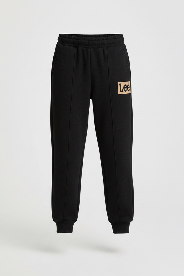 Pantalon Noir Molletonné Sportif Imprimé Confortable Décontracté - vue 3