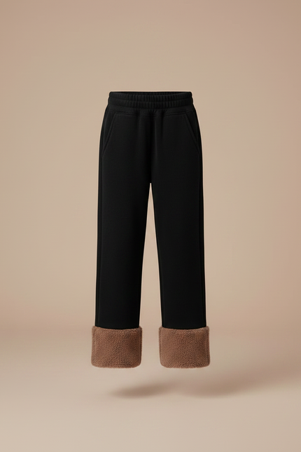 Pantalon Noir Côtelé Ample Chaud Enfant - Cordé - vue 3