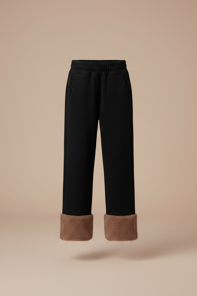 Pantalon Noir Côtelé Ample Chaud Enfant - Cordé - vue 3
