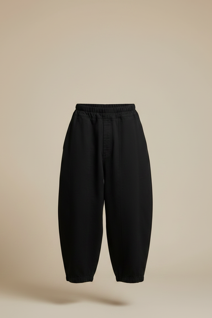 Pantalon Noir Ample Carotte Décontracté Homme - Toile - vue 3
