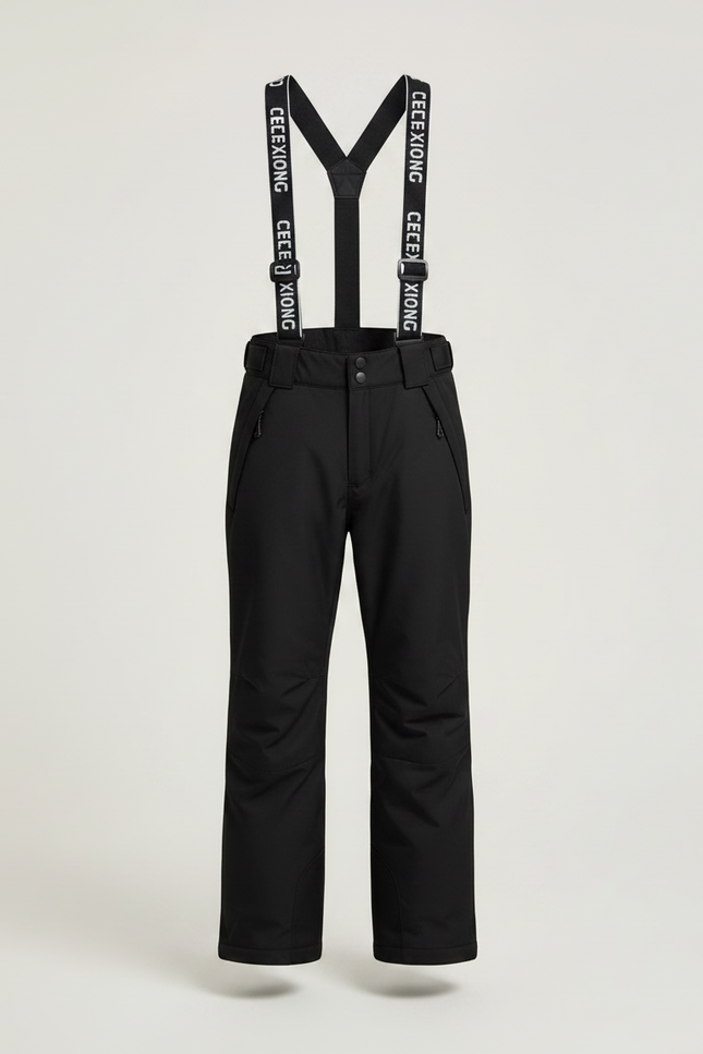 Pantalon Noir Ski Imperméable Salopette Enfant Hiver - Polyester - vue 3