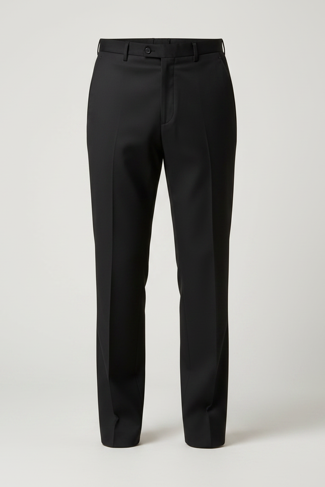 Pantalon Noir Coupe Droite - Gabardine - vue 3