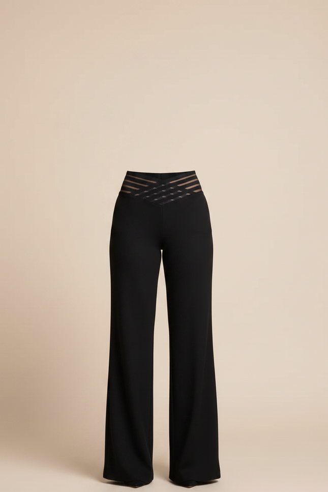 Pantalon Flare Femme Noir - Polyester - vue 3