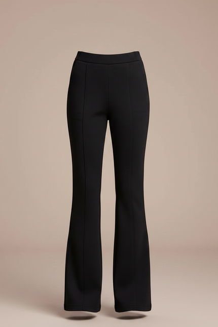Pantalon Noir Évasé Slim Fille Confortable - Maille - vue 3