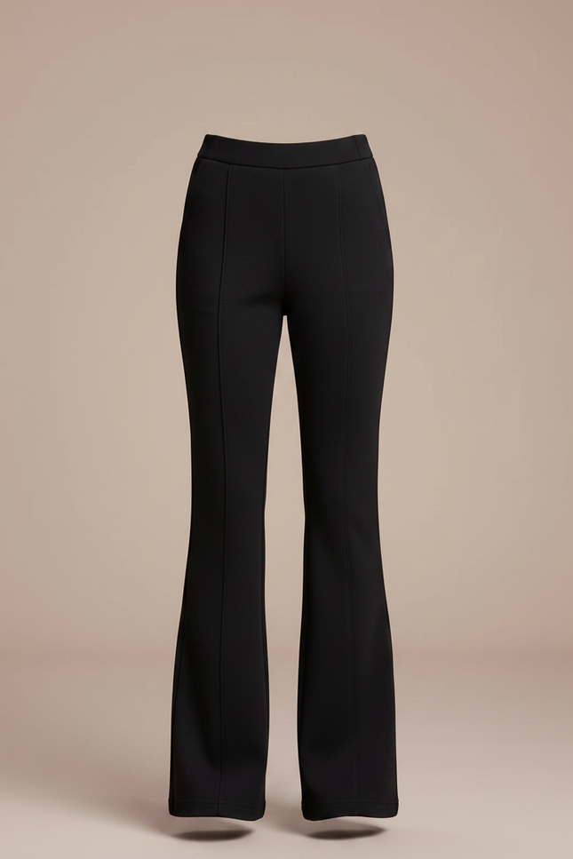 Pantalon Noir Évasé Slim Fille Confortable - Maille - vue 3