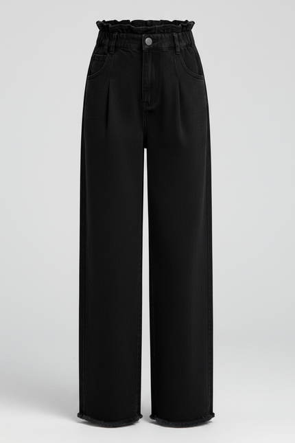 Pantalon Noir Ample Denim Fille Décontracté - Jean - vue 3