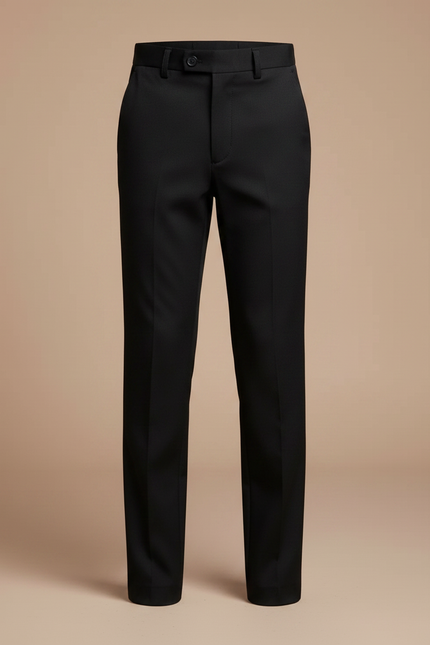 Pantalon Noir Garçon Formel Élégant Ajusté Droit - Gabardine - vue 3