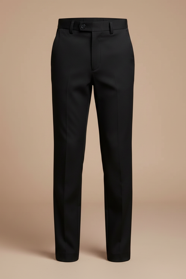 Pantalon Noir Garçon Formel Élégant Ajusté Droit - Gabardine - vue 3