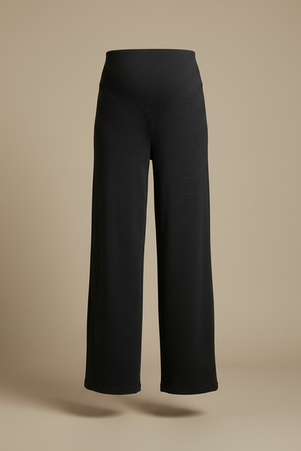 Pantalon Noir Ample Confortable Maternité Élastique Décontracté Hiver - Maille - vue 3