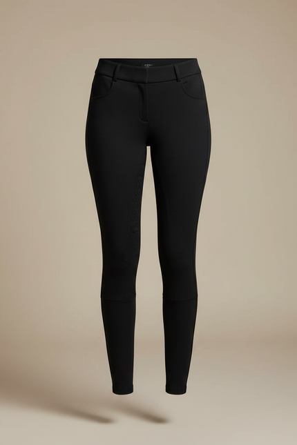 Pantalon Noir Équitation Silicone Ajusté Femme Sport - Polyester - vue 3