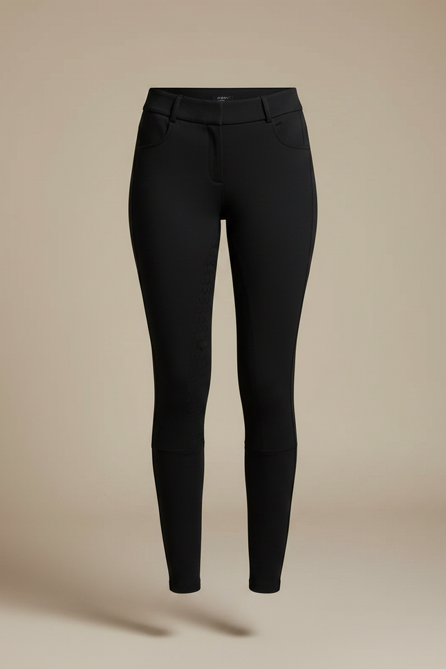 Pantalon Noir Équitation Silicone Ajusté Femme Sport - Polyester - vue 3