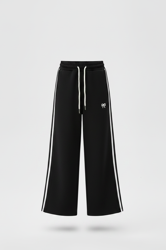 Pantalon Noir Et Blanc Large - Molleton - vue 3