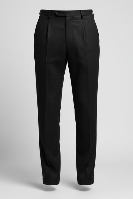 Pantalon Plisse Noir - Laine - vue 3