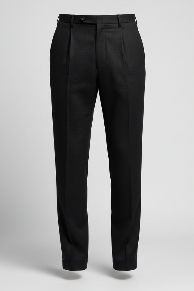 Pantalon Plisse Noir - Laine - vue 3