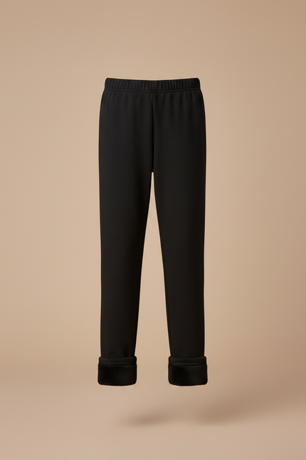 Pantalon Noir Doublé Polaire Hiver Chaud Enfant - Molleton - vue 3
